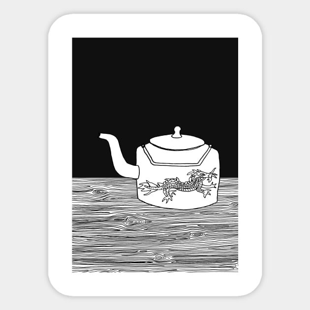 Dragon Teapot Sticker by CarissaTanton